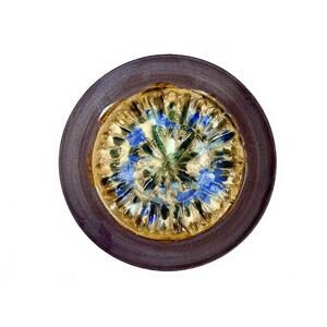 OOAK Vintage Studio Pottery Wall Plate 10” Signed Textured Glaze Art Ceramic